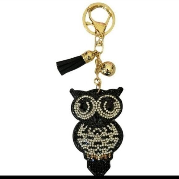 Accessories - OWL - Rhinestone Puffy Purse Charm-NEW